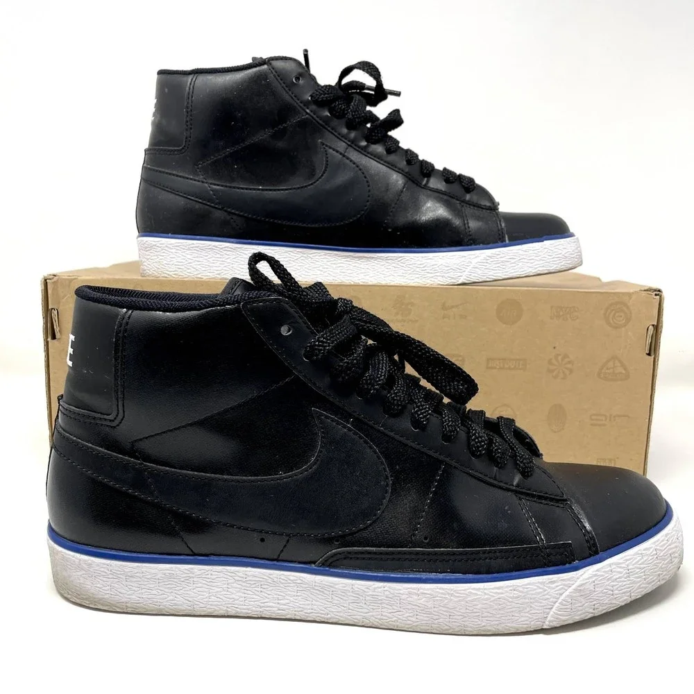 Nike Blazer High Sneakers Black/Blue Retro Streetwear 315877 006 2009 Sz 11 Read